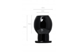 Черная анальная втулка Basic M - 6,5 см.
