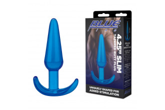 Голубая анальная пробка Slim Tapered Butt Plug - 10,8 см.