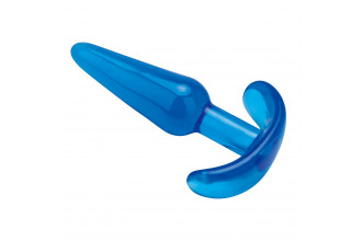 Голубая анальная пробка Slim Tapered Butt Plug - 10,8 см.