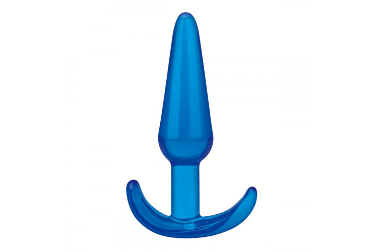 Голубая анальная пробка Slim Tapered Butt Plug - 10,8 см.