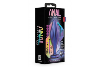Фиолетовая анальная пробка с кристаллом-сердцем Matrix Wavy Bling Plug - 11,4 см.