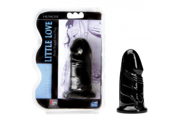 Чёрная анальная втулка в виде фаллоса Little Love - 10,5 см.
