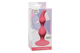 Розовая анальная пробка Curved Anal Plug Pink - 12,5 см.