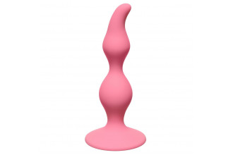 Розовая анальная пробка Curved Anal Plug Pink - 12,5 см.