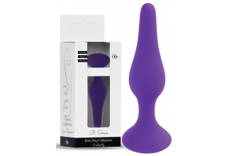 Фиолетовая анальная втулка Silcone Purple Plug Large - 12,5 см.