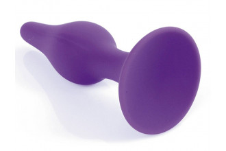 Фиолетовая анальная втулка Silcone Purple Plug Large - 12,5 см.