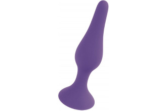 Фиолетовая анальная втулка Silcone Purple Plug Large - 12,5 см.