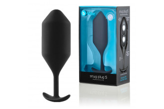 Чёрная пробка для ношения B-vibe Snug Plug 5 - 14 см.