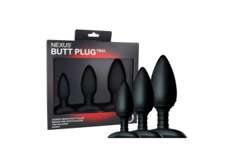 Набор из 3 черных анальных втулок NEXUS BUTT PLUG TRIO SET
