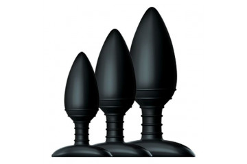 Набор из 3 черных анальных втулок NEXUS BUTT PLUG TRIO SET