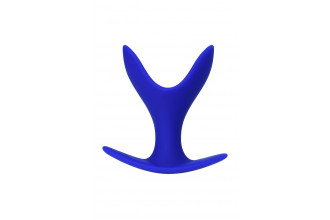 Синяя силиконовая расширяющая анальная пробка Bloom - 8,5 см.