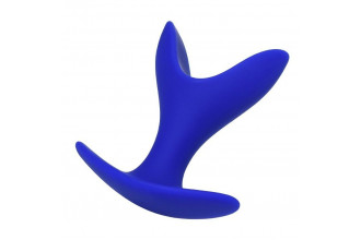 Синяя силиконовая расширяющая анальная пробка Bloom - 8,5 см.