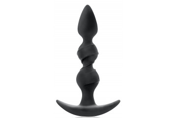 Черная витая пробка-елочка с ограничителем - 16 см.