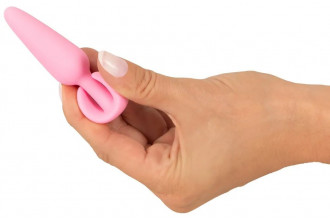 Розовая анальная втулка Mini Butt Plug - 8,4 см.