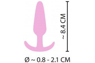 Розовая анальная втулка Mini Butt Plug - 8,4 см.