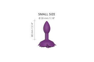 Фиолетовая анальная пробка с ограничителем-розой Open Rose Size S Butt Plug