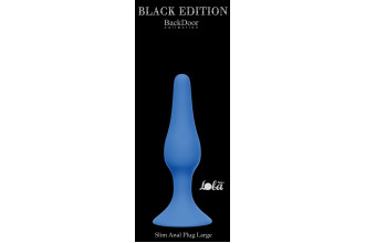 Синяя анальная пробка Slim Anal Plug Large - 12,5 см.