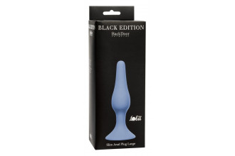 Синяя анальная пробка Slim Anal Plug Large - 12,5 см.