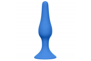 Синяя анальная пробка Slim Anal Plug Large - 12,5 см.