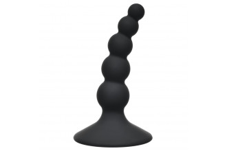 Чёрная анальная пробка Ribbed Plug Black - 10,5 см.