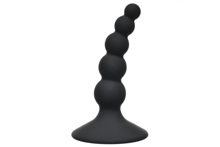Чёрная анальная пробка Ribbed Plug Black - 10,5 см.