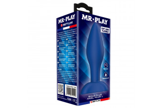 Синяя анальная пробка Bulb Plug - 12,1 см.