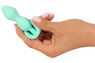 Аквамариновая анальная втулка Mini Butt Plug - 8,2 см.
