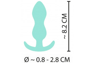 Аквамариновая анальная втулка Mini Butt Plug - 8,2 см.