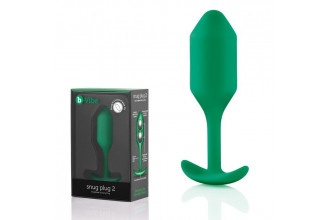 Зеленая пробка для ношения B-vibe Snug Plug 2 - 11,4 см.
