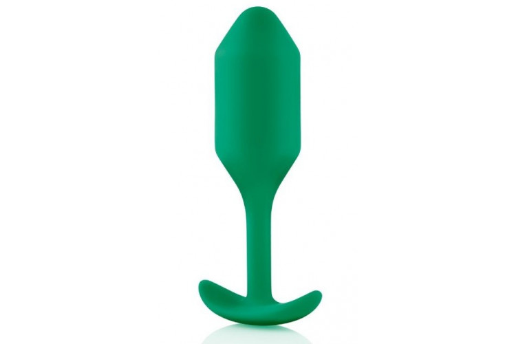 Зеленая пробка для ношения B-vibe Snug Plug 2 - 11,4 см.