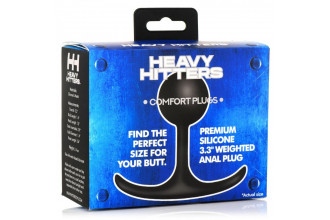 Черная анальная пробка с утяжелением Premium Silicone 3.3 Weighted Round Plug - 8,4 см.