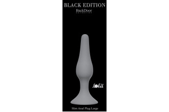 Светло-серая анальная пробка Slim Anal Plug Large - 12,5 см.