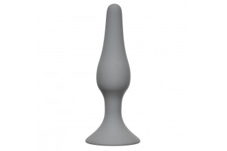 Светло-серая анальная пробка Slim Anal Plug Large - 12,5 см.
