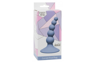Голубая анальная пробка Ribbed Plug Blue - 10,5 см.
