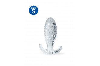 Прозрачная анальная пробка с шишечками - 6,5 см.