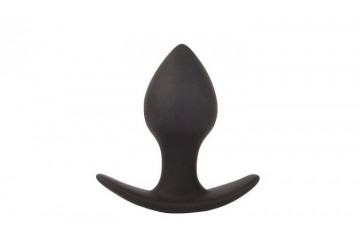 Чёрная анальная пробка с широким основанием Sex Expert - 8 см.