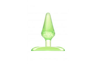 Зеленая анальная втулка с ограничителем - 6,5 см.