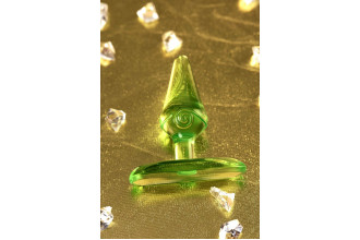 Зеленая анальная втулка с ограничителем - 6,5 см.