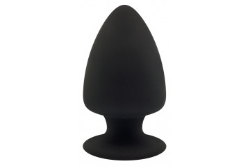 Черная анальная втулка Premium Silicone Plug M - 11 см.