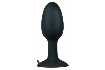 Чёрная анальная пробка со смещенным центром тяжести - 13 см.
