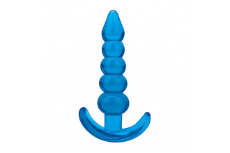 Голубая анальная елочка Medium Beaded Plug - 11,4 см.