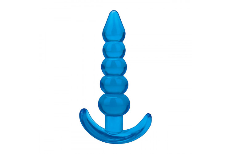 Голубая анальная елочка Medium Beaded Plug - 11,4 см.