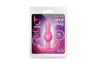 Розовая анальная пробка Curvy Anal Plug - 8,4 см.