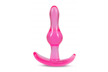 Розовая анальная пробка Curvy Anal Plug - 8,4 см.