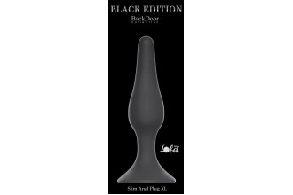Чёрная анальная пробка Slim Anal Plug XL - 15,5 см.