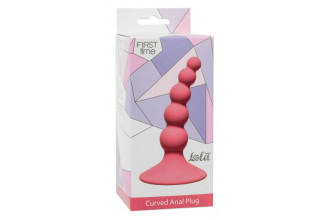Розовая анальная пробка Ribbed Plug Pink - 10,5 см.
