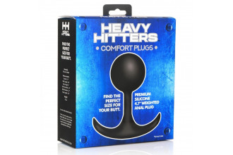 Черная анальная пробка с утяжелением Comfort Plugs Premium Silicone 4.7’’ Weighted Round Plug - 12 см.