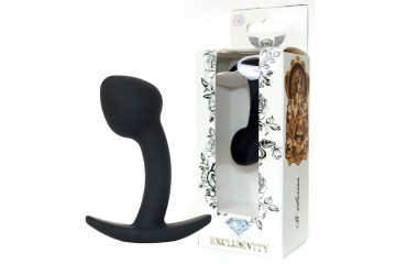 Черная анальная втулка Curved - 7,5 см.