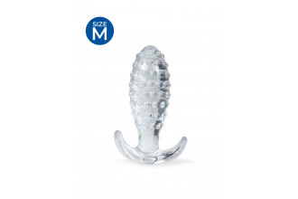 Прозрачная анальная пробка с шишечками - 8 см.
