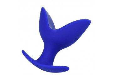 Синяя силиконовая расширяющая анальная втулка Bloom - 9,5 см.